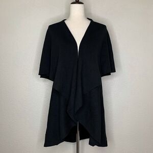 NWT ee:some Women’s Size S/M Black Waterfall Open Front Cardigan